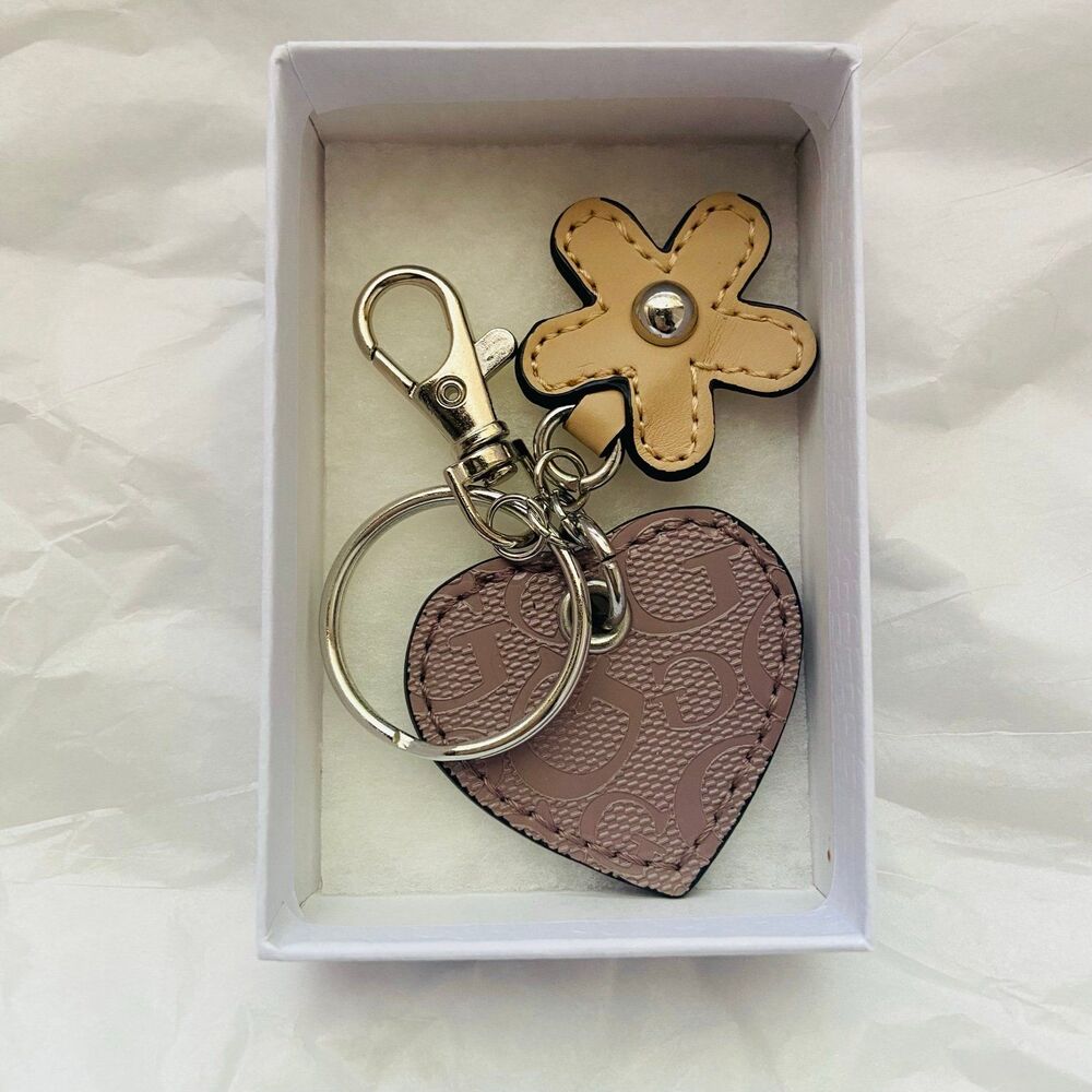 Guess Heart and Flower Keychain